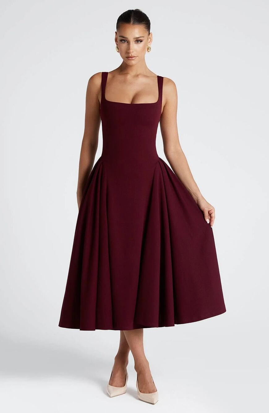 Babyboo Betty Midi Dress in Cherry Lacquer Size XL